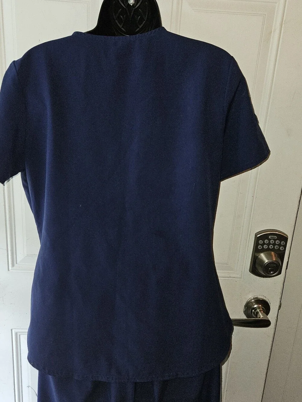 Navy Scrub Set - Classic V-Neck Top & Cargo Pants